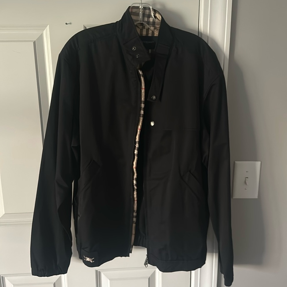 Black men’s Burberry jacket. NWOT
